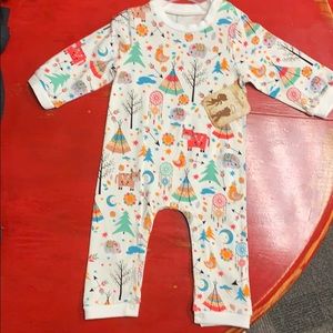 Wrangler Baby Ivory Wild Print L/S Bodysuit NWT